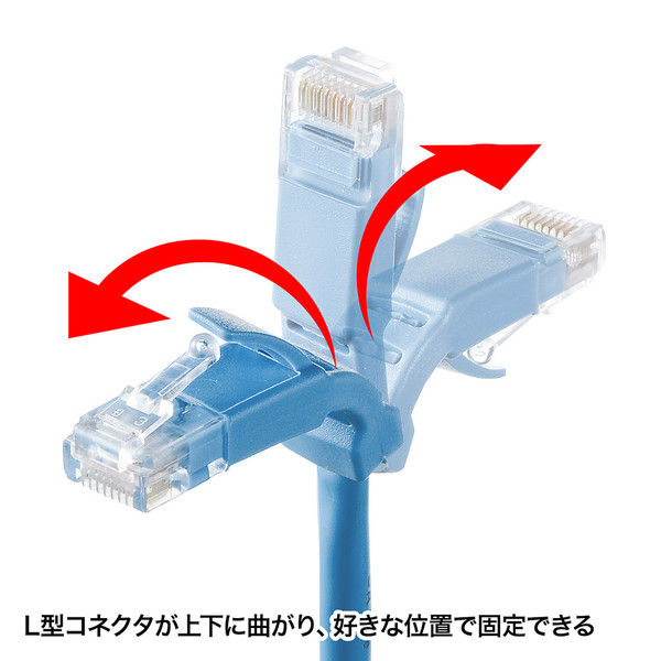 サンワサプライ L型カテゴリ5eより線LANケーブル KB-T5YL-03LB 1個 - アスクル