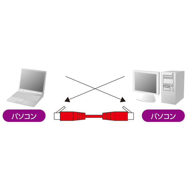 サンワサプライ カテゴリ6UTPクロスケーブル KB-T6L-10CK 1個 - アスクル