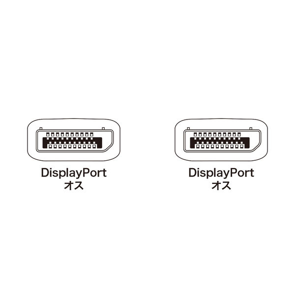 サンワサプライ DisplayPortケーブル 1m KC-DP1K 1本 - アスクル