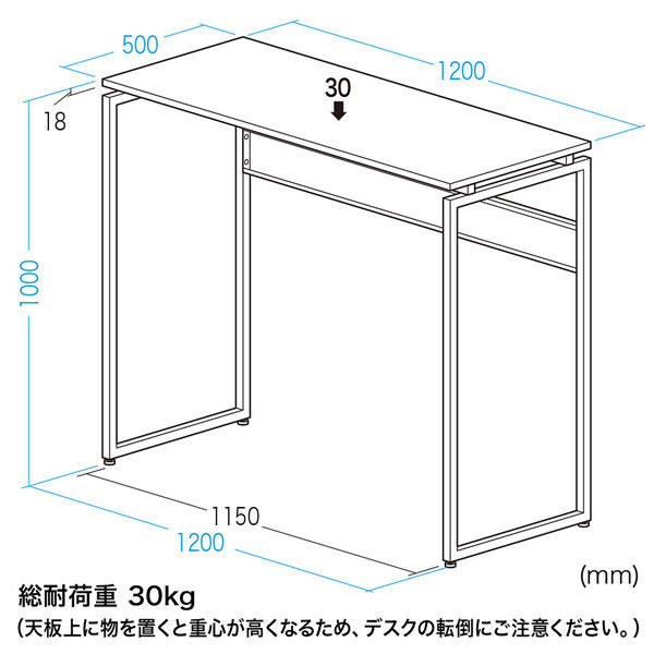 サンワサプライ スタンディングデスク（W1200） EHD-ST12050W 幅