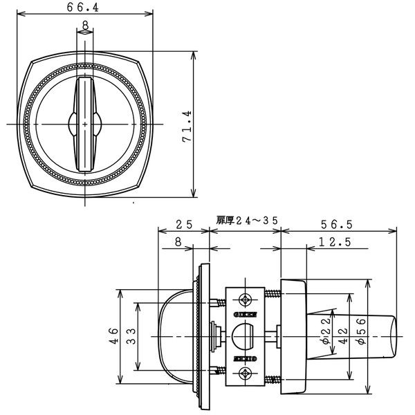 川口技研 戸襖錠 JL-24-2M-SG（直送品） - アスクル