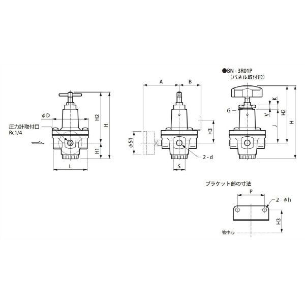 日本精器 レギュレータ BN-3R01-10 1個（直送品） - アスクル
