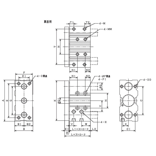 日本精器 ツインGシリンダ BN-6AK23-20-30-PG 1個（直送品） - アスクル