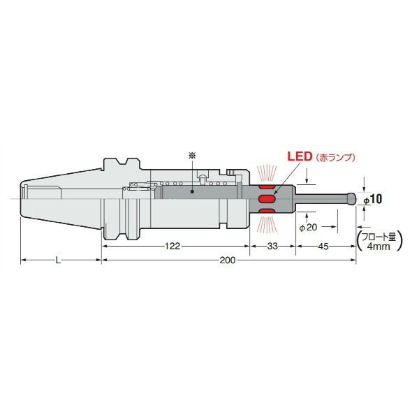 日研工作所 マシニングセンタ用タッチポイント BT40-TP200 1台（直送品） - アスクル