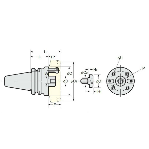 日研工作所 正面フライスアーバB型 BT50-FMB60-75 1台（直送品