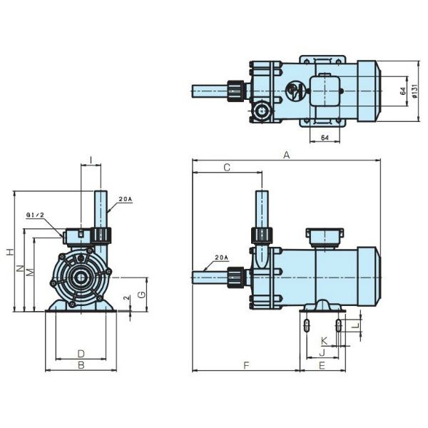 タクミナ（TACMINA） マグネットポンプ MG-16H-PTF-U-50-1.1-S 1個（直送品）