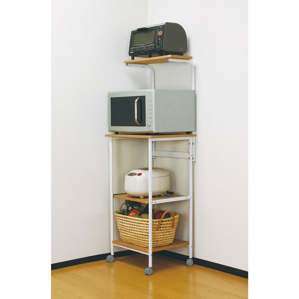 弘益 レンジワゴンハイタイプ ナチュラル 幅500×奥行425×高さ1420mm KW