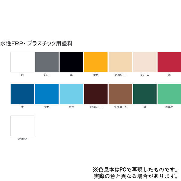 サンデーペイント 水性FRP・プラスチック用塗料 水色 1600ml #267064（直送品）