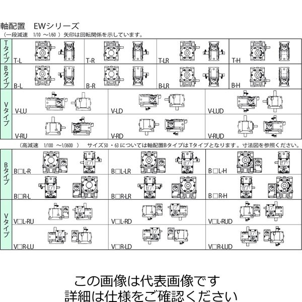 椿本チエイン ウォームパワードライブ EWシリーズ（モータ無） EW100B2400L-R 1個（直送品） - アスクル