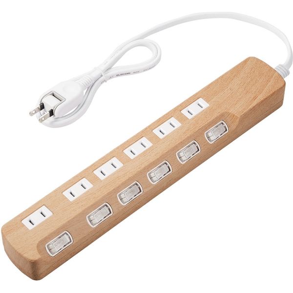 延長コード 電源タップ 1m 6個口 個別スイッチ 雷ガード ほこり