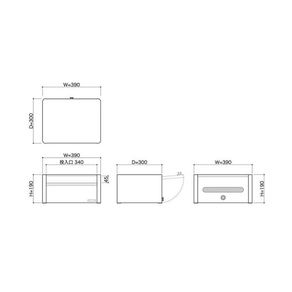 コーワソニア 戸建向け 郵便ポスト P701H ダイヤル錠 前入後出 ヘアライン ※スタンド別売 1台（直送品）