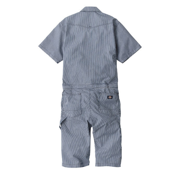 ディッキーズ　D-7104　1.ネイビー　5L　 半袖ツナギ　ショート丈② ディッキーズ Dickies ライトストレッチヒッコリー半袖ツナギ