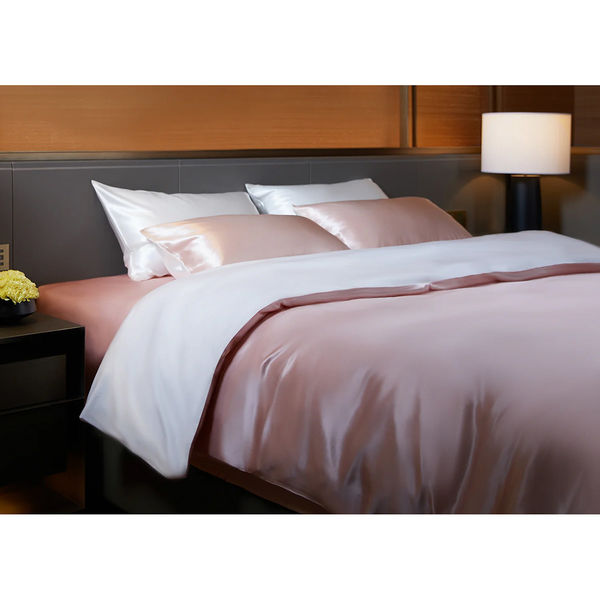 ユノキ シルク枕カバー 片面シルク 封筒式 43×63cm ネイビー