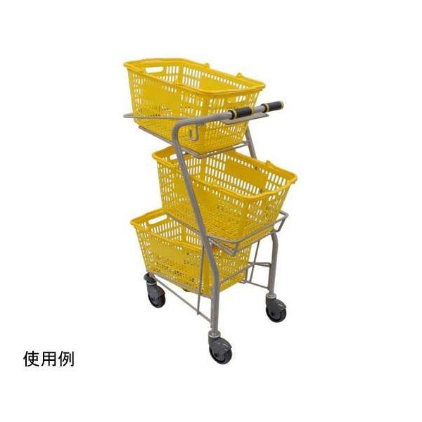 大和産業 3個載せショッピングカート グレー W434×D633×H990mm