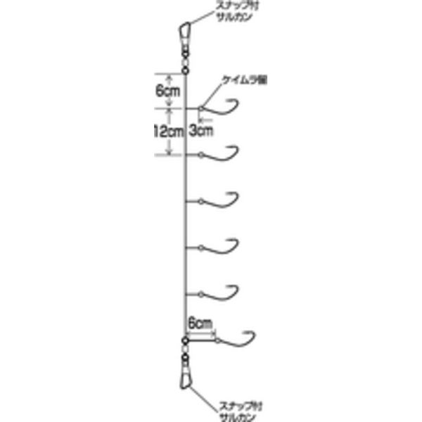 ハヤブサ 瞬貫わかさぎ 秋田キツネ型 6本鈎 C239