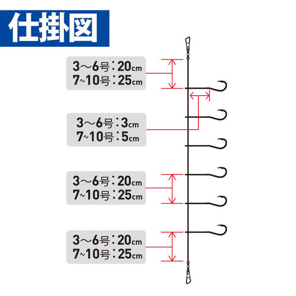 ハヤブサ HS713-7-1.5 一番 金袖針ハゲ皮6本針 1袋（直送品