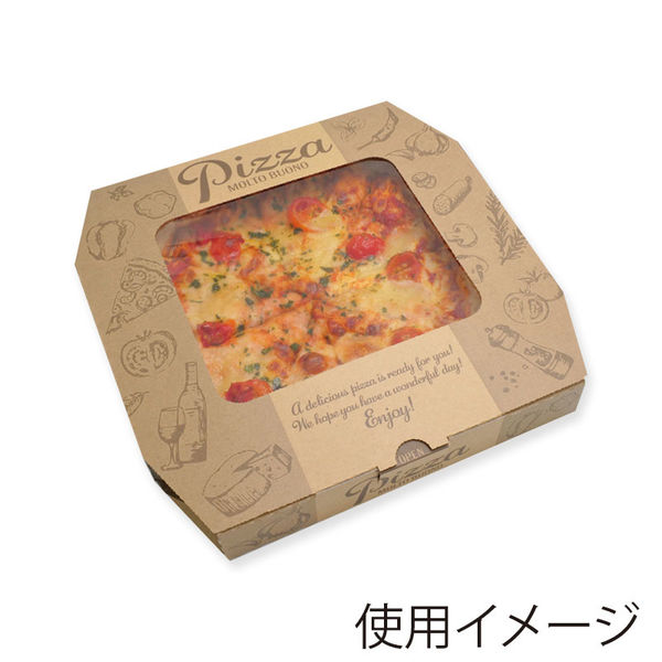 ケース販売】エフピコ ピザ箱 窓付 10インチ デリシャスブラウン