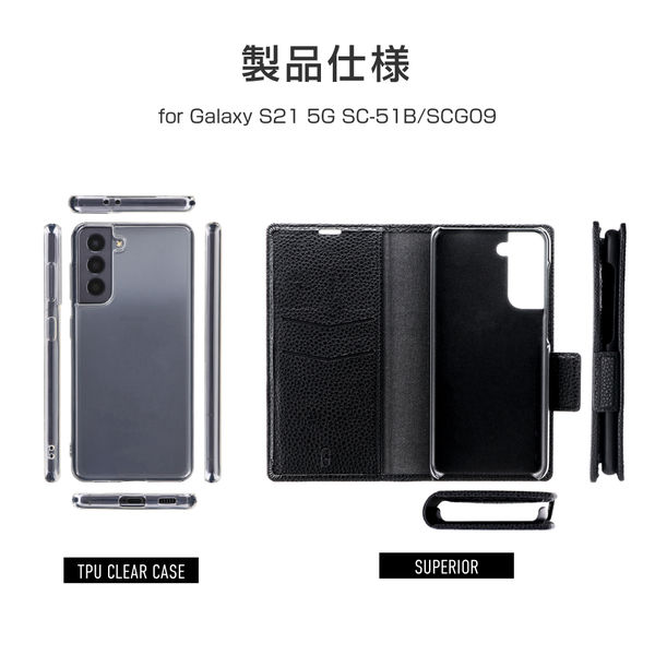 Galaxy S21 5G セット品 ケース カバー TPUクリアケース 本革風 Galaxy S21 5G セット品 ケース カバー TPUクリアケース 本革風