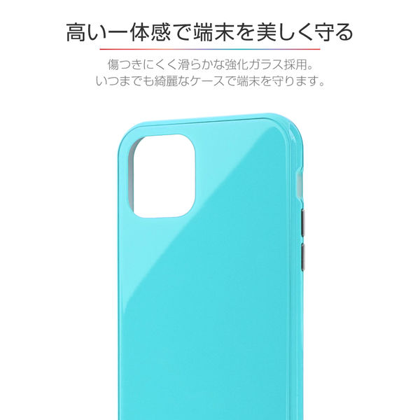 新品 iPhone 11 ケース ガラスハイブリッドケース ミントグリーン 【は