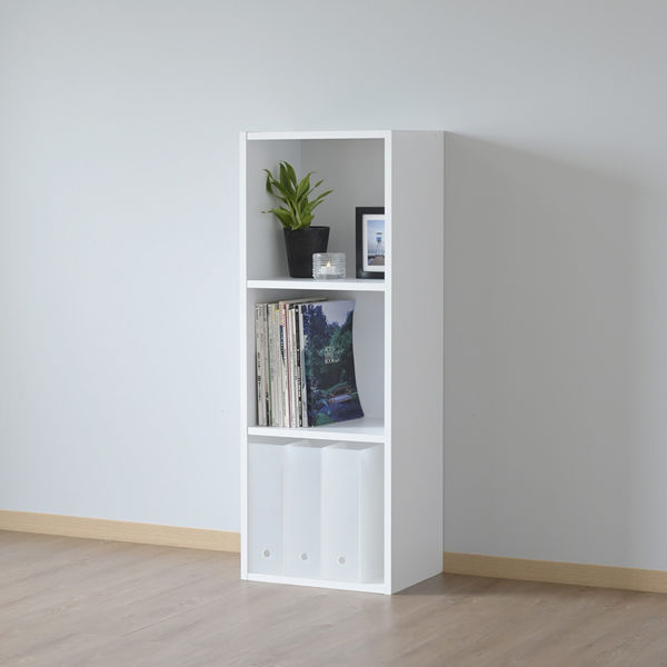 YAMAZEN カラーボックス A4対応 タテヨコ使える 幅400mm 3段 ホワイト