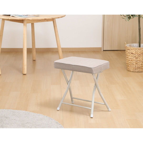 不二貿易 折りたたみ椅子 座面高49cm スツール ワイドチェア