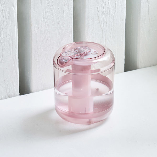 ライフオンプロダクツ 充電式クリア 加湿器 LEDライト付 スモーキーピンク LCAHF005-SP 1個（直送品）