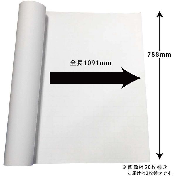 マス目入模造紙#70 セクションペーパー 788×1091mm 76.8g/平方m 2枚巻