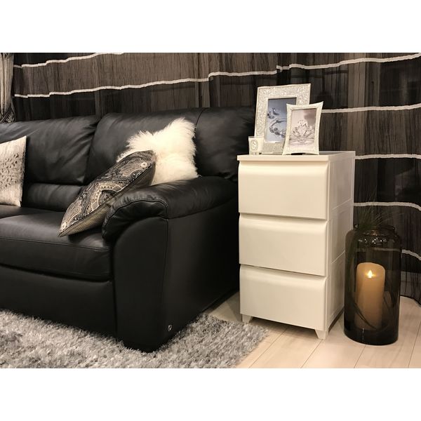 平和工業 nodus ホコリが入りにくいスリムチェスト 3段 幅340×奥行420