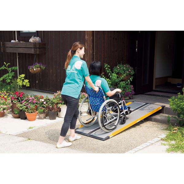 ②音＆凸凹有 シコク 段ない・ス 2M 200cm 介護スロープ 高圧洗浄済 車いす用スロープ 段ない・ス FK | 株式会社シコク