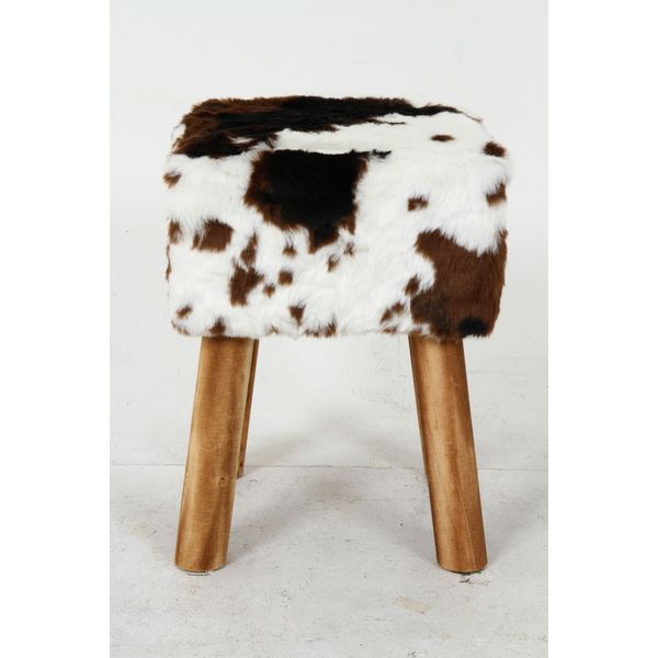 不二貿易 フェイクファースツールスクエア カウBR 83833 1脚（直送品