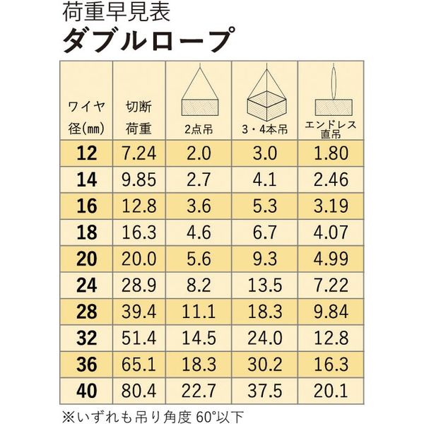 アイビッグ 玉掛ワイヤー（安全ひげなしテーパーロック） 両アイ加工