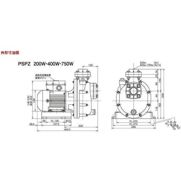 三相電機 自吸式ヒューガルポンプ 25PSPZ-2033A 1個（直送品）