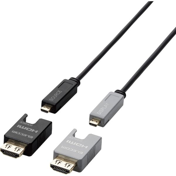 HDMI光ファイバーケーブル 15m 長尺 HDMI-HDMI ブラック DH-HDLOB15BK