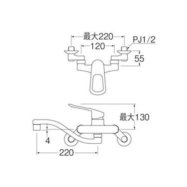 SANEI シングル混合栓 K17CEA-13 1個（直送品） - アスクル