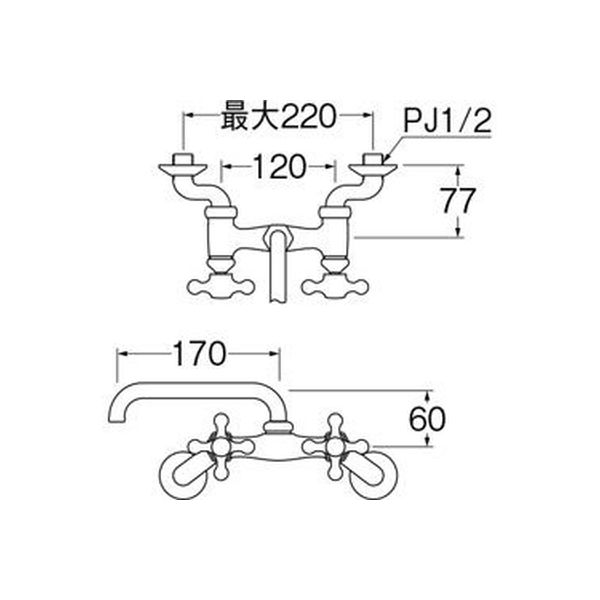 SANEI ツーバルブ混合栓 K231YK-13 1個（直送品） - アスクル