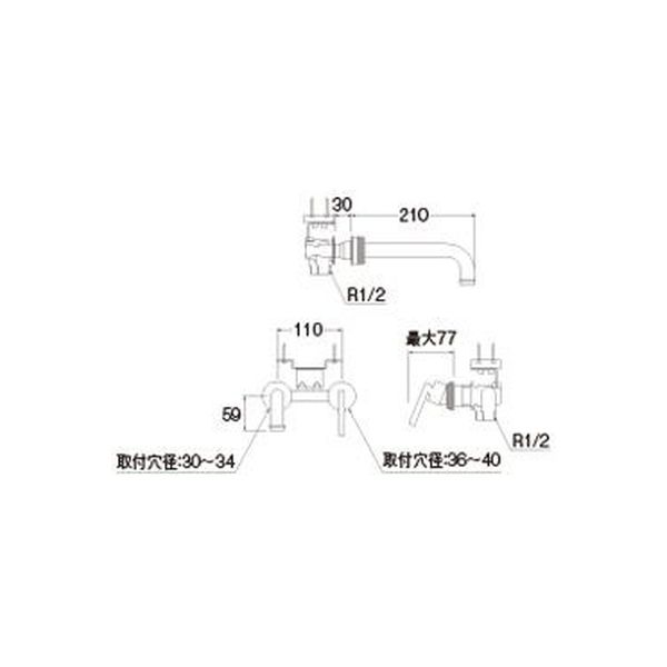 SANEI シングル洗面混合栓 K47450-S-13 1個（直送品） - アスクル