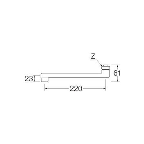 SANEI 角吐水口 PA1110-60X2-16 1個（直送品） - アスクル