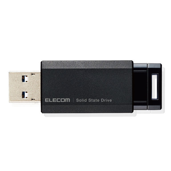 ELECOM 1TB ノック式SSD USB3.2 ESD-EPK1000GBK SSD 外付け 1TB ノック式 USB3.2(Gen1) 小型 ブラック ESD