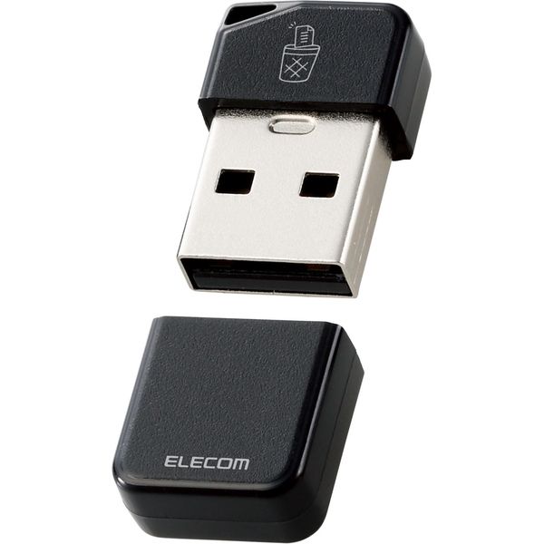 エレコム MF-USB3032GBK USBメモリ USB3.2 (Gen1) 対応 小型 キャップ付 誤消去防止機能ソフト対応 32GB ブラック