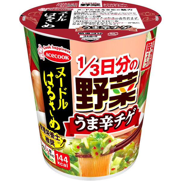 インスタントスープ ヌードルはるさめ 1/3日分の野菜うま辛チゲ 44g 1セット(3食入) エースコック アスクル