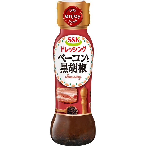 SSK ベーコンと黒胡椒ドレッシング 160ml 3本 - アスクル