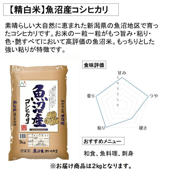 お米 4kg 新潟県魚沼産 コシヒカリ 2kg×2袋 【精白米】 令和5年産 米