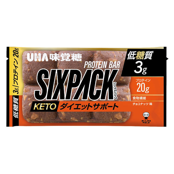 UHA味覚糖 SIXPACKケトプロテインバー チョコナッツ 10個 - アスクル