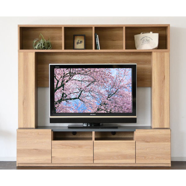 【設置込】サン ナチュラリー テレビボード ハイ 幅1790×奥行415×高さ1650ｍｍ ナチュラル 51020 1台（直送品） サン 幅1790×奥行415×高さ1650ｍｍ ナチュラル 短ボルト１２本　長ボルト１２本　キャップ１０個