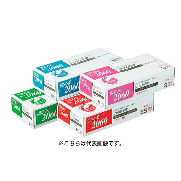 リーブル ニトリルP.F. エース ホワイト M #2060 1箱(100枚)（直送品