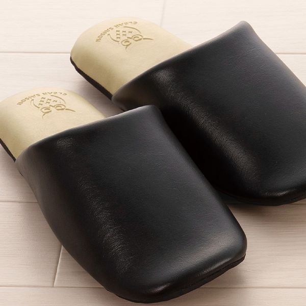 センコー クリアセゾン バイカラー 機能素材 スリッパ 約24cm ブラック