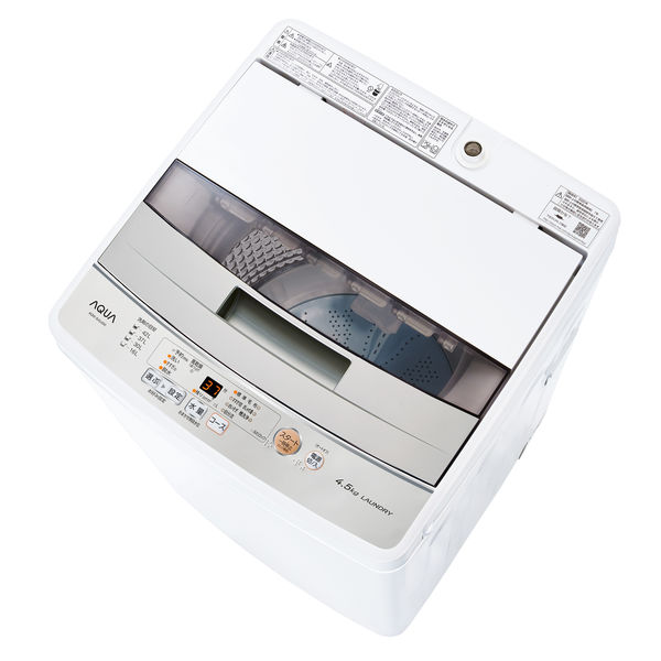 AQUA 全自動洗濯機 （4.5kg） AQW-S45J（W） 1台 - アスクル