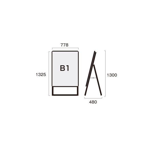 常磐精工 ポスターグリップスタンド看板(屋内用) B1片面ブラック PGSK