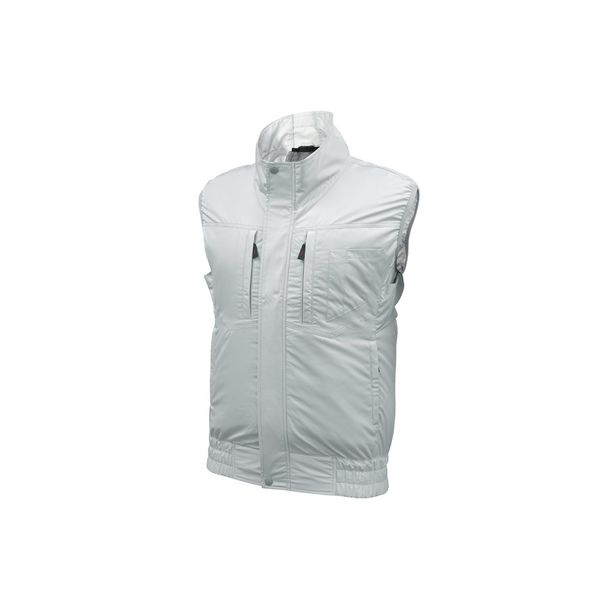 空調服(R)エレファン(R) ベスト シルバー×ブルー 25Vファンバッテリーセット 4L EK3731-6-4L-SK25011N5（直送品）