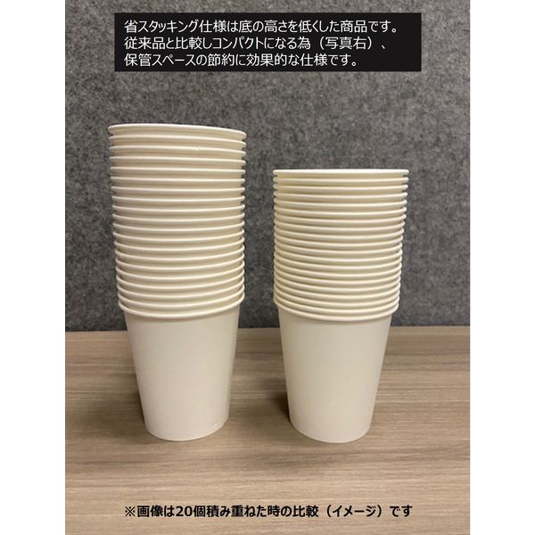 アスクル ホワイト紙コップ 205ml（7オンス） 1箱（1600個：80個入×20